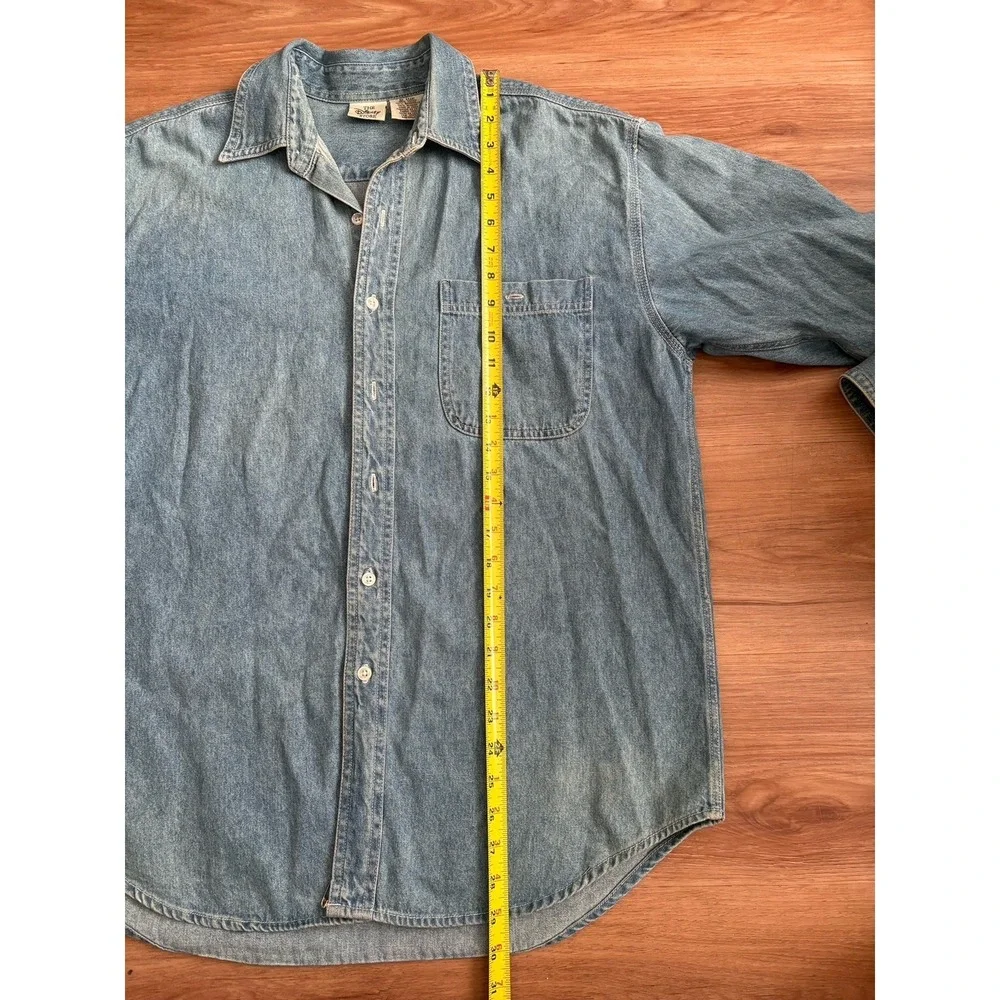 Vintage Disney Store Brand Winnie the Pooh Embroidered Denim Shirt Size Med 90's - Picture 4 of 5